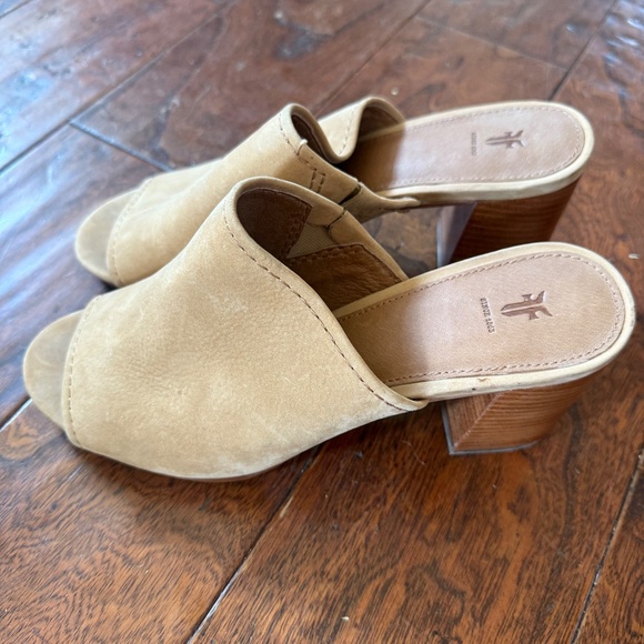 Frye Blake Suede Tan Platform Mule 8.5 - Picture 2 of 12